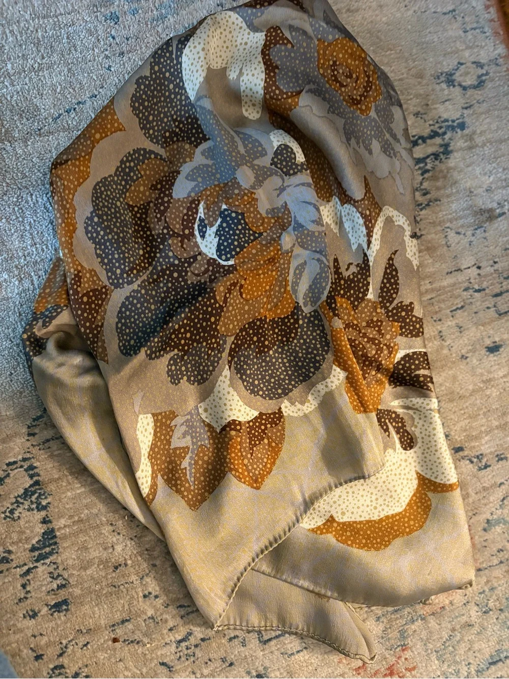 Vintage Adrienne Vittadini Silk Floral Scarf